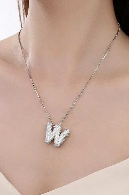 Personalized Bubble Necklace P Silver
