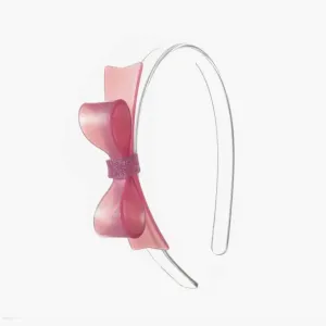 Pink Bow Tie Glitter Headband