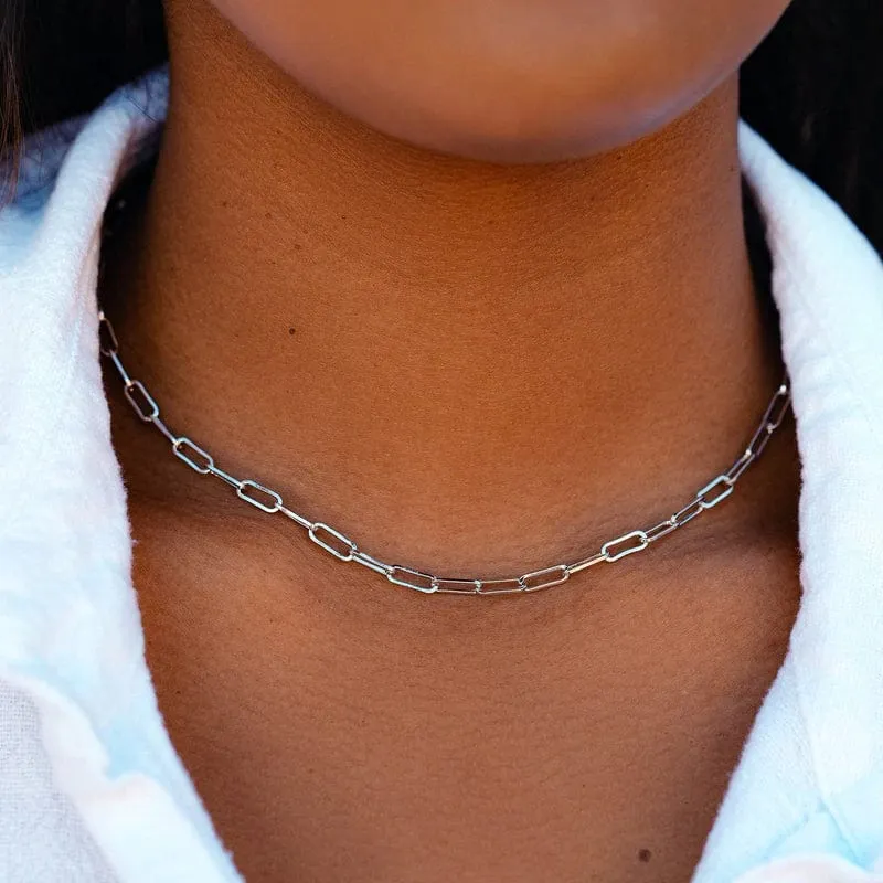 PuraVida Simple Paperclip Chain Choker