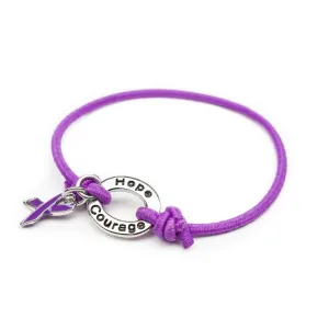 Purple Awareness Stretch Charm Bracelet