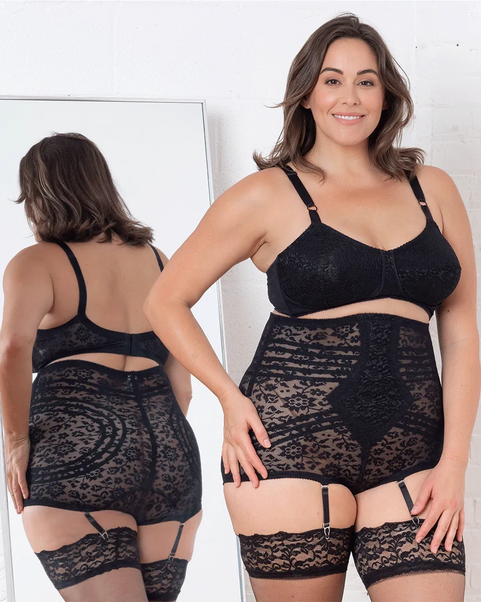 Rago Extra Firm High Waist Brief - Black / White / Beige