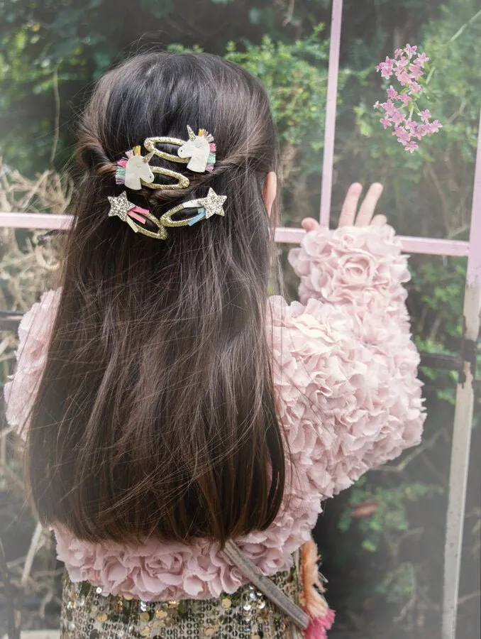 RAINBOW UNICORN HAIR CLIPS
