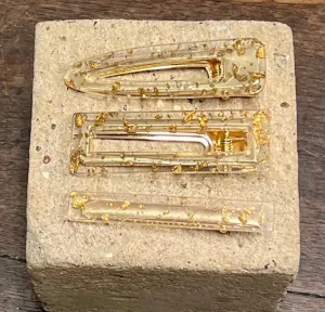 Resin Glitter Hair Slide | Gold