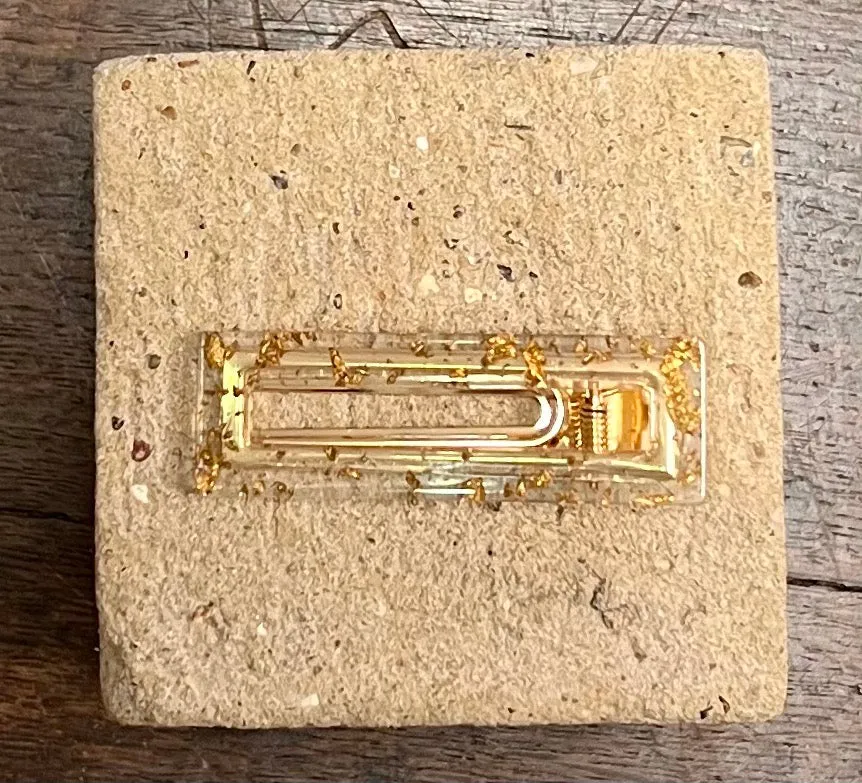 Resin Glitter Hair Slide | Gold
