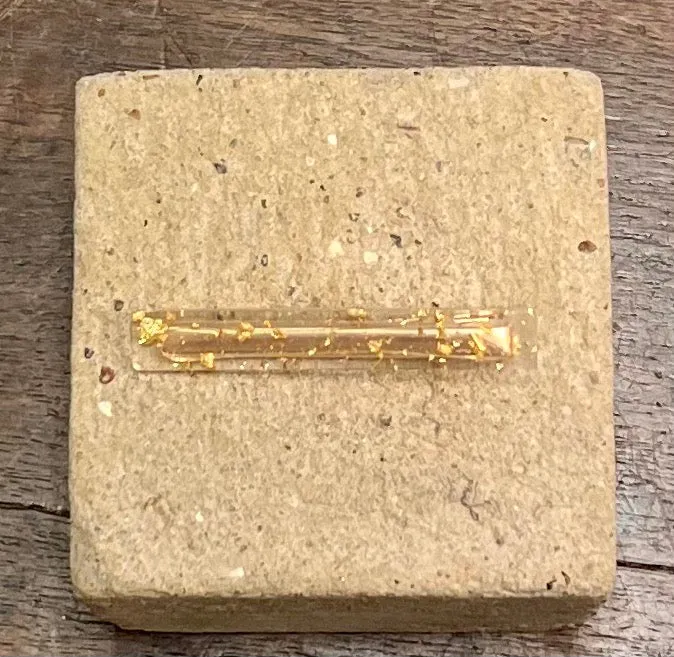Resin Glitter Hair Slide | Gold