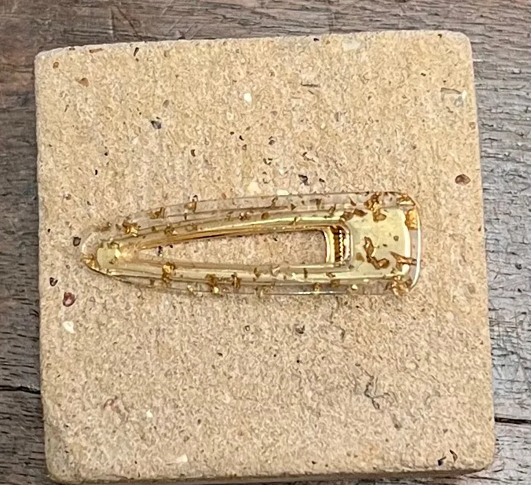 Resin Glitter Hair Slide | Gold