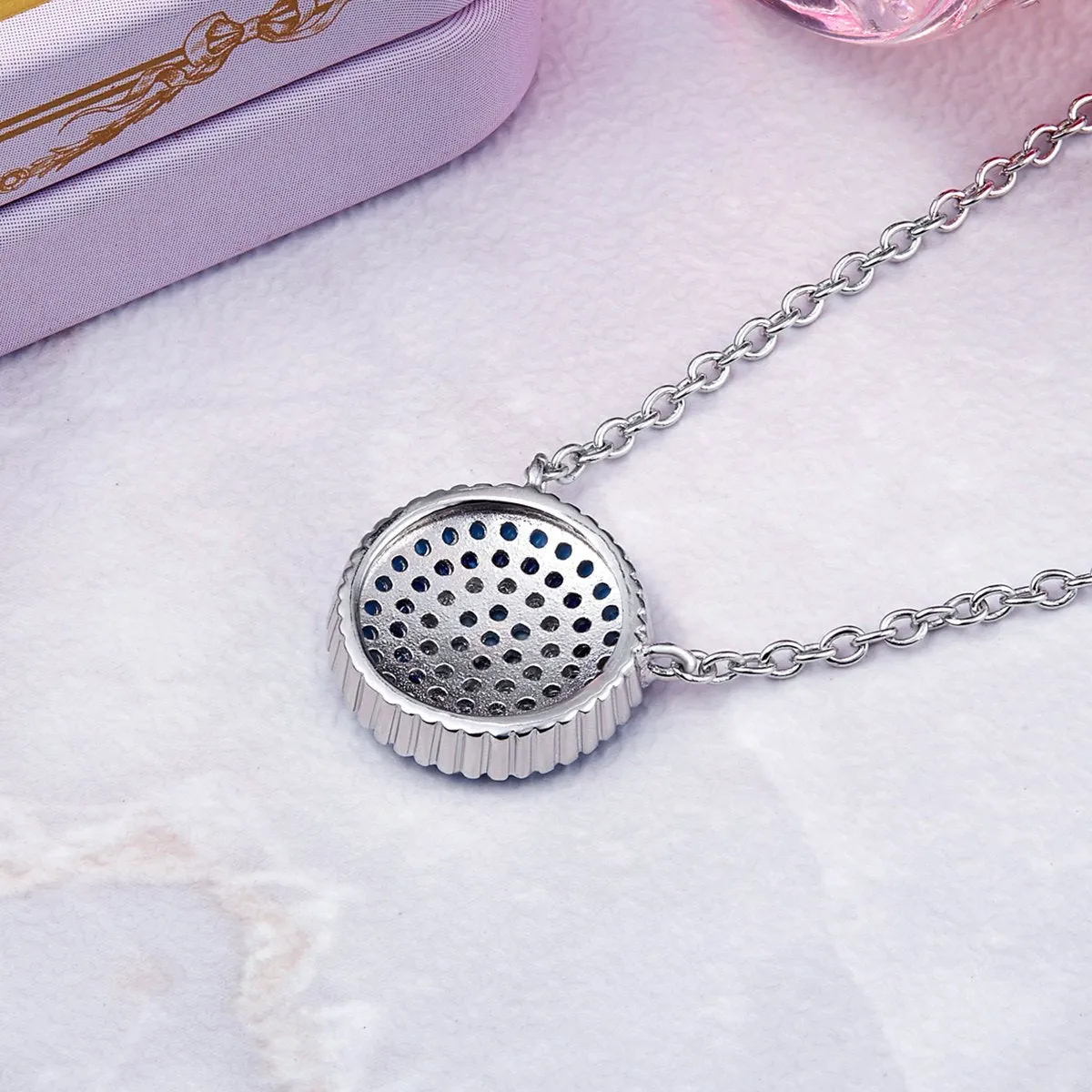 Round Blue Crystal Lucky Eyes Pendant Necklaces