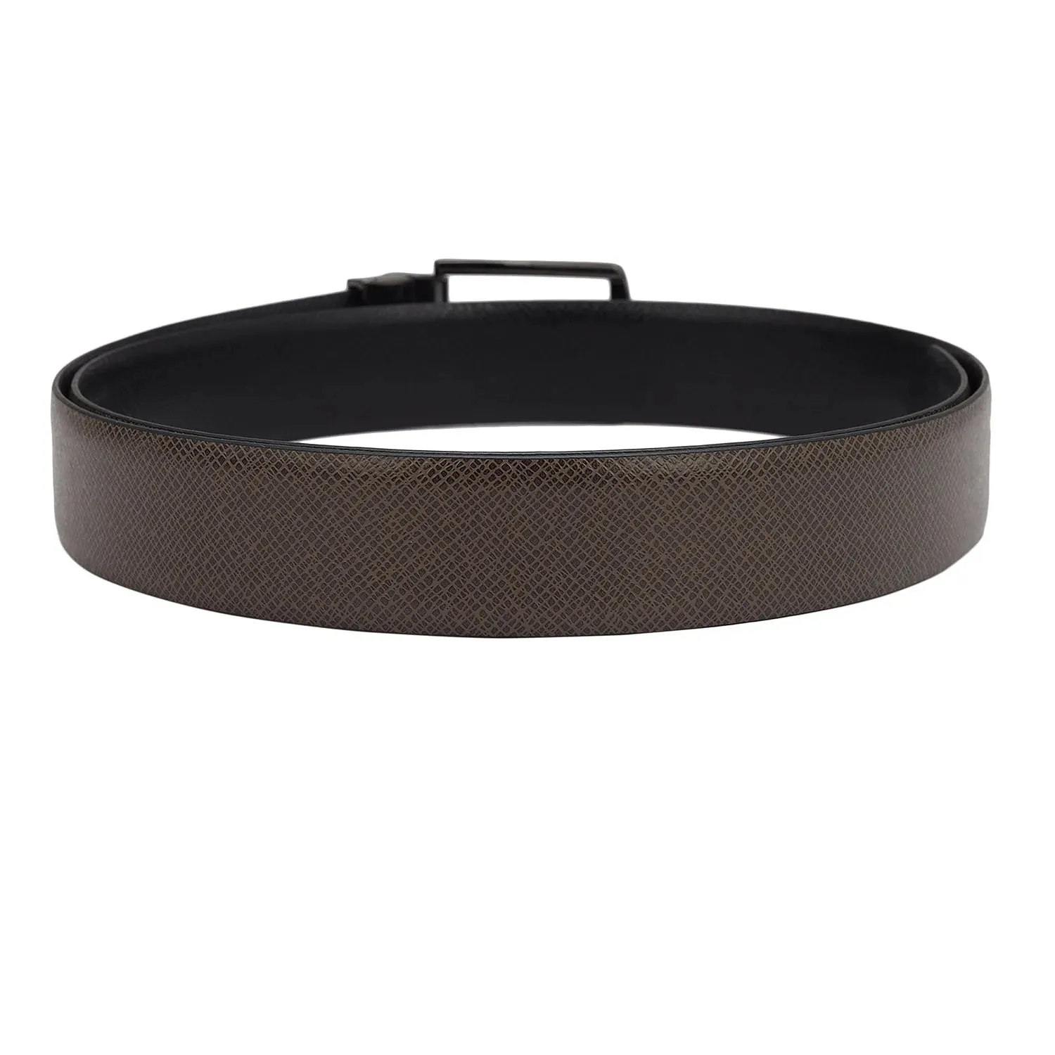 Saffiano Leather Mens Belt - Brown & Black