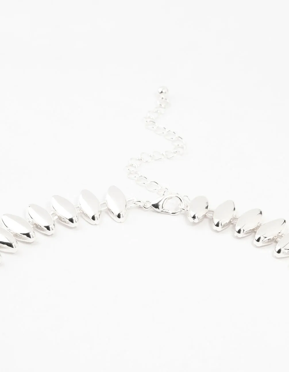 Silver Plated Pointed Link Chunky Necklace