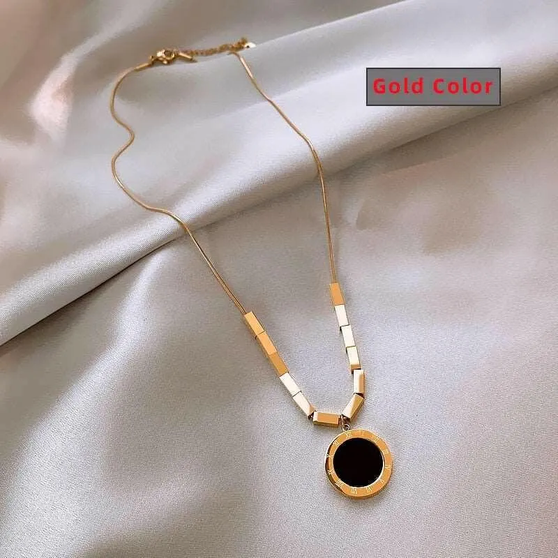 Sleek Round Pendant Necklace