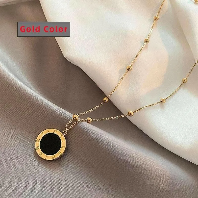 Sleek Round Pendant Necklace
