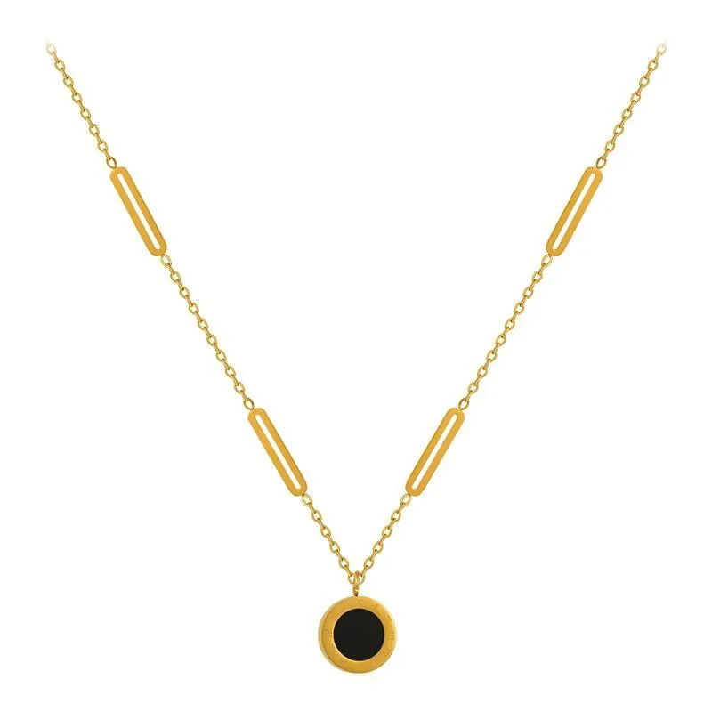 Sleek Round Pendant Necklace
