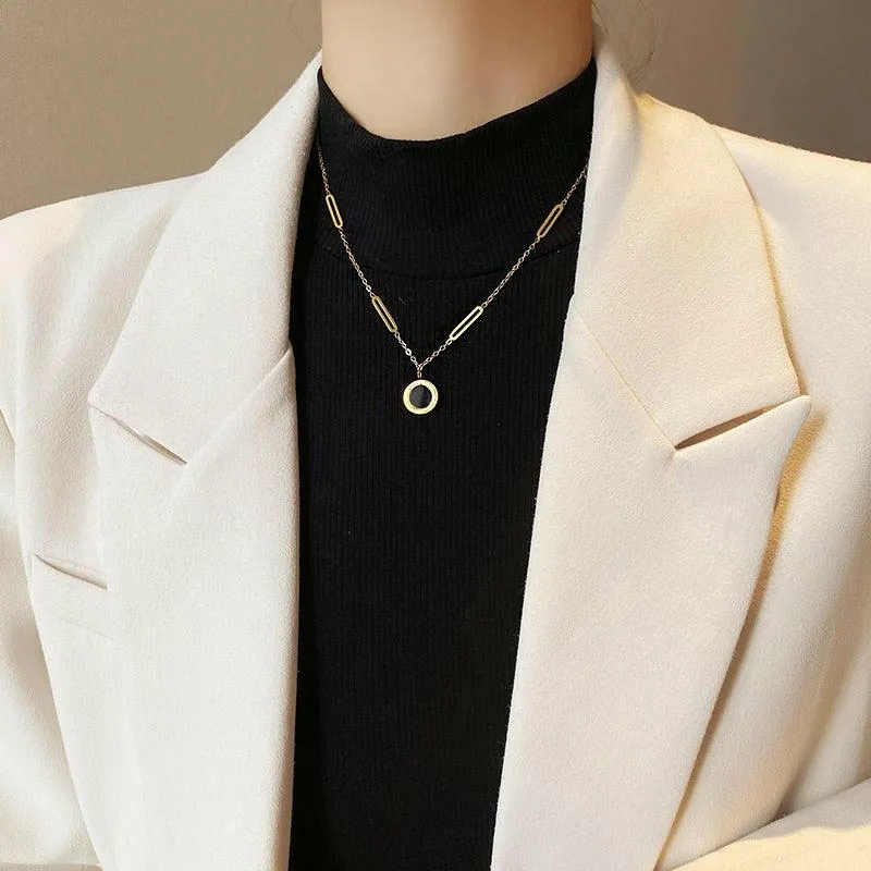 Sleek Round Pendant Necklace