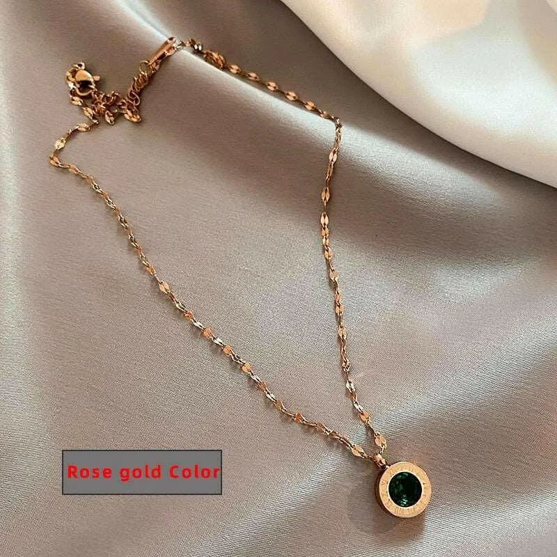 Sleek Round Pendant Necklace