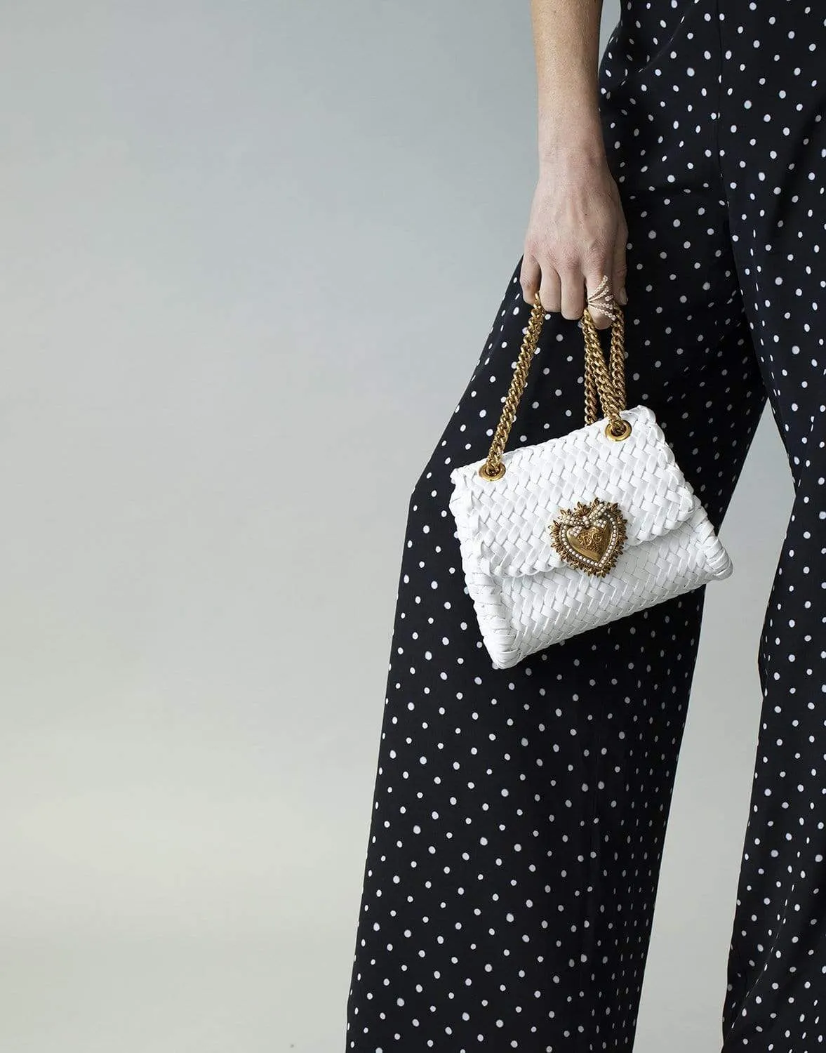 Small Devotion Shoulder Bag In Woven Nappa Leather