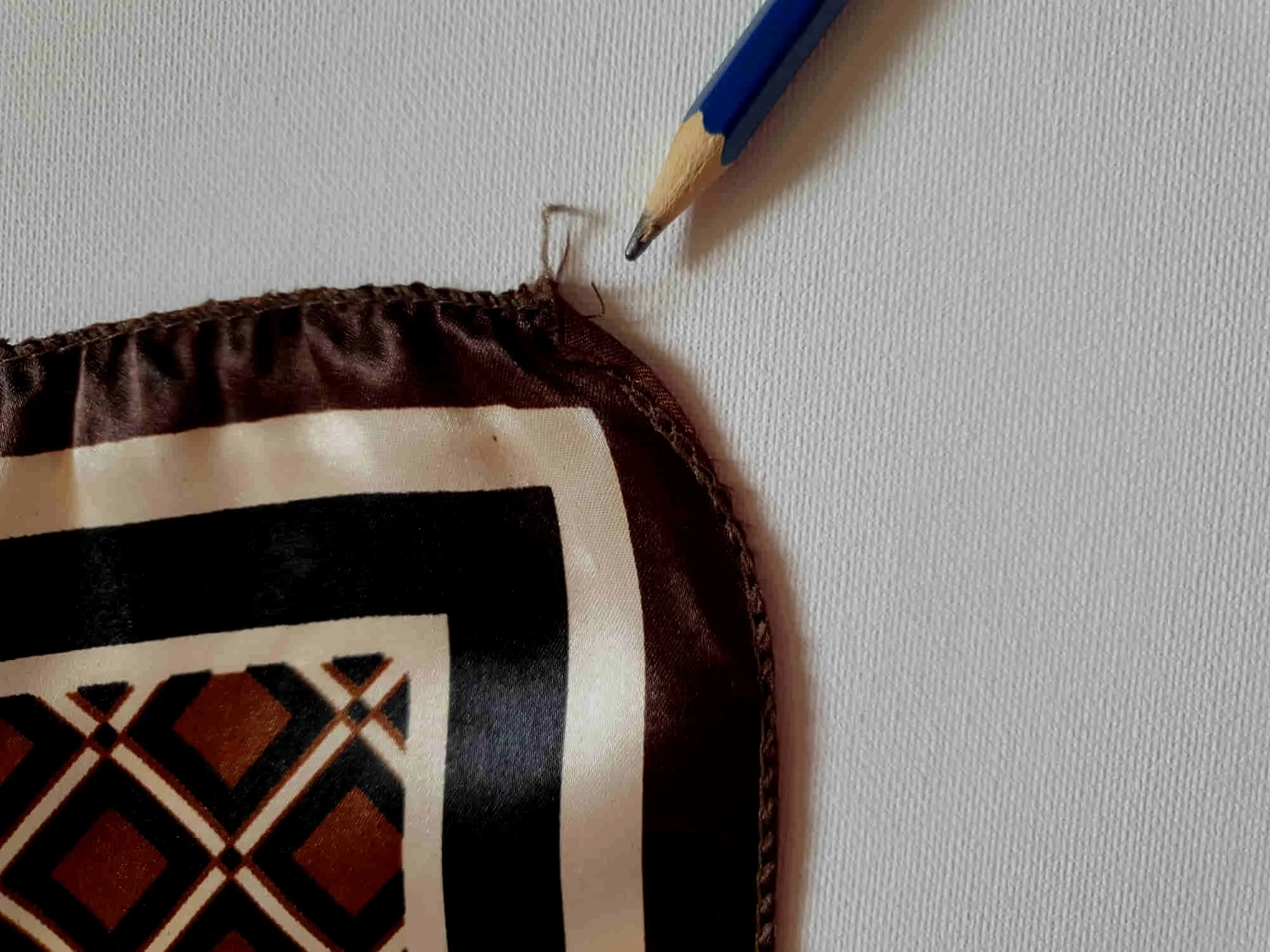 Square, Checked, Brown Satin Scarf or Bandana