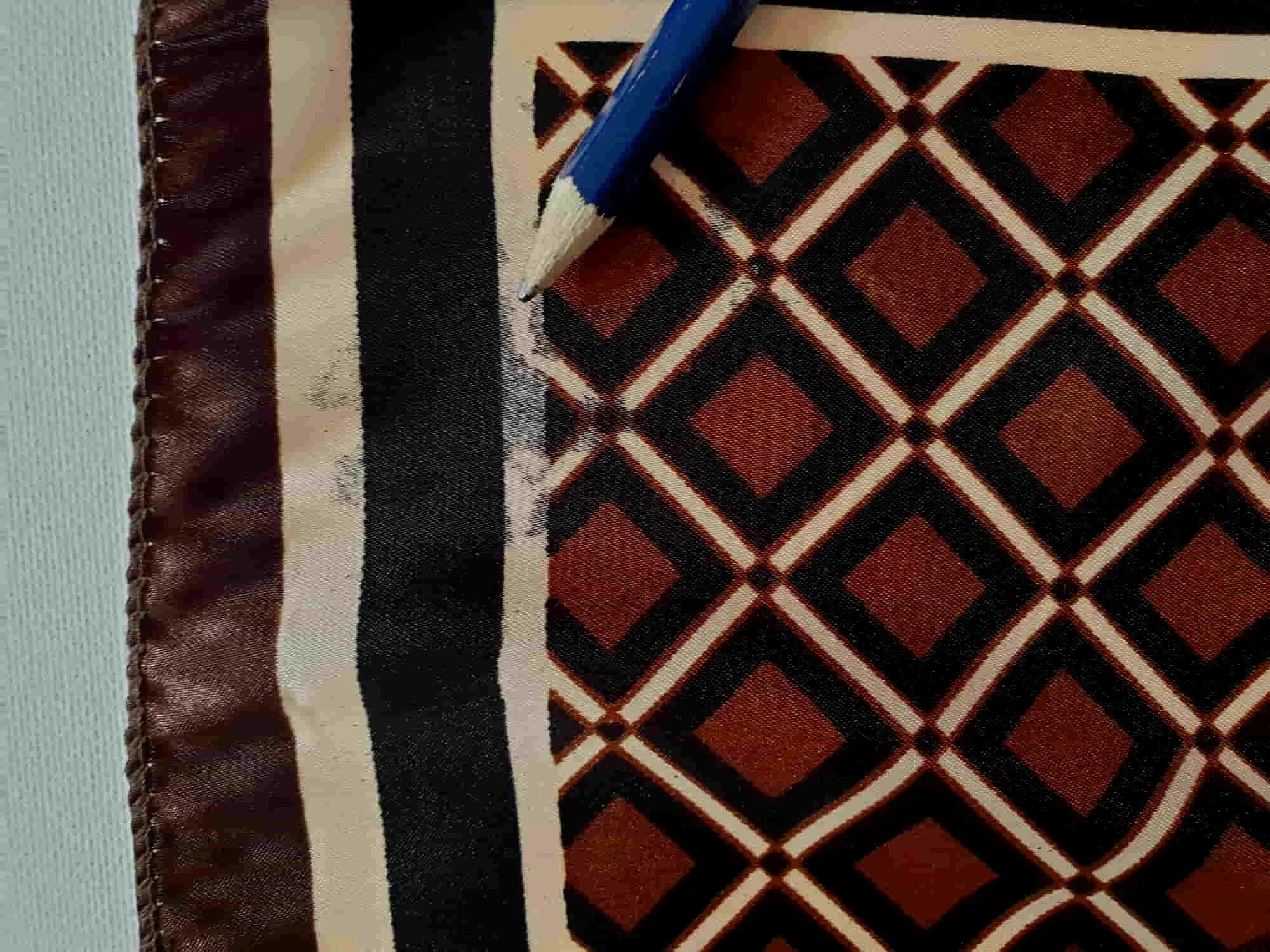 Square, Checked, Brown Satin Scarf or Bandana