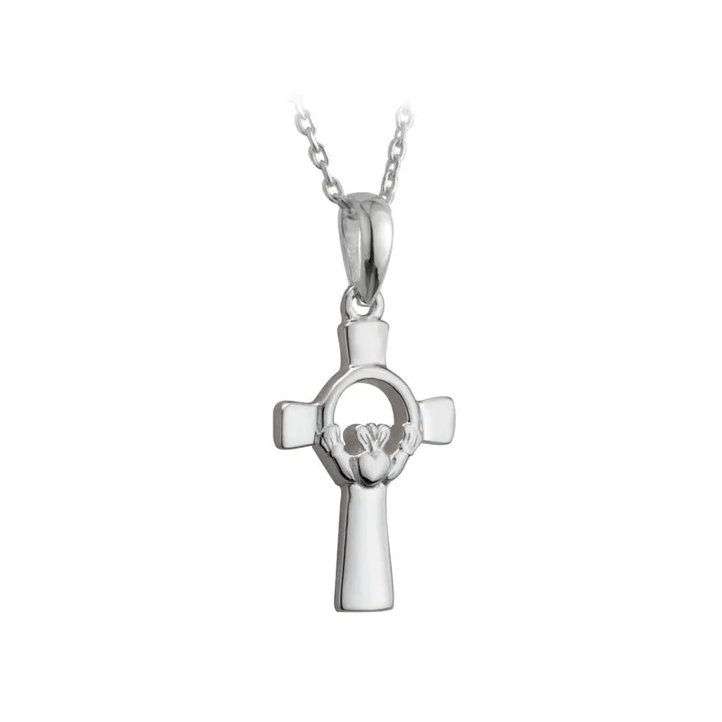 Sterling Silver Claddagh Cross Pendant