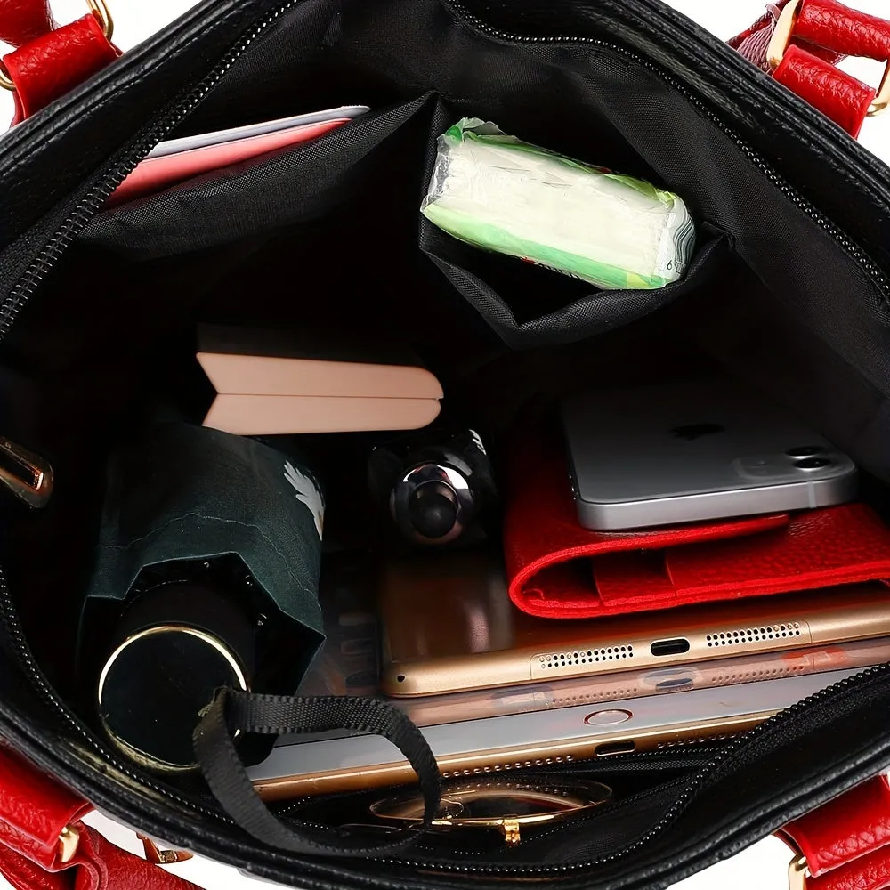 Stylish Embossed Handbag Colorblock Crossbody for Fashionforward Women