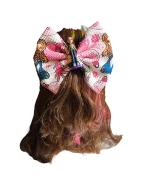 Teen Girl Doll Hair Bow Clip w/ Center Piece