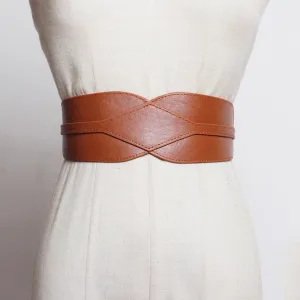 Timeless Classic Vegan Leather Chic Wide Long Fashion Belts