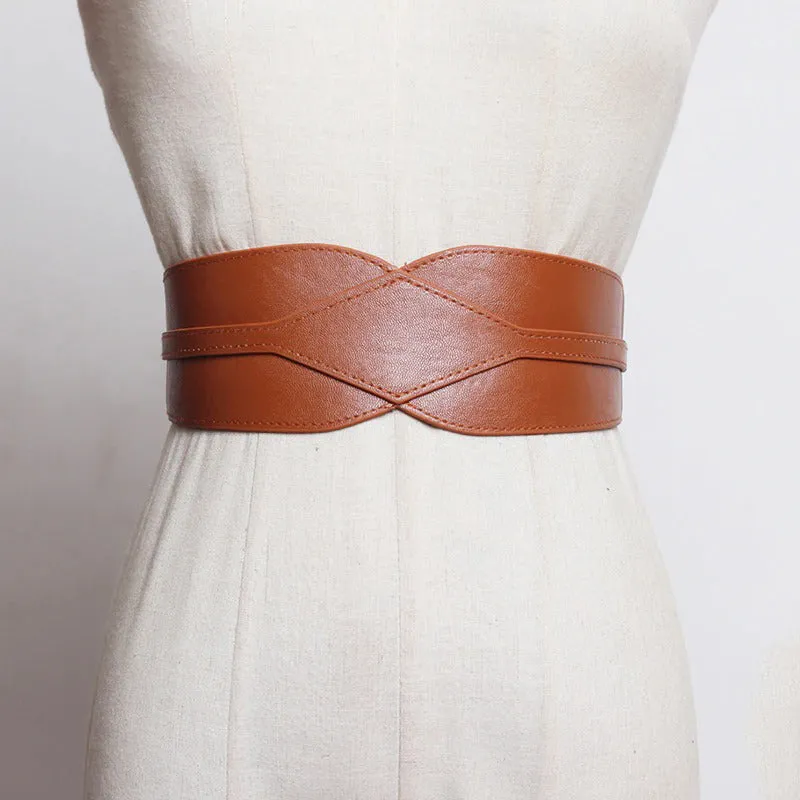 Timeless Classic Vegan Leather Chic Wide Long Fashion Belts