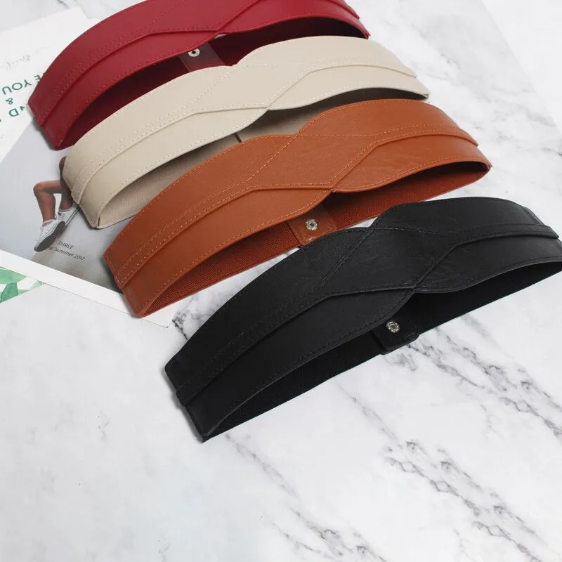 Timeless Classic Vegan Leather Chic Wide Long Fashion Belts