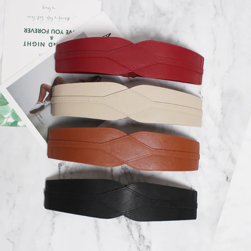 Timeless Classic Vegan Leather Chic Wide Long Fashion Belts
