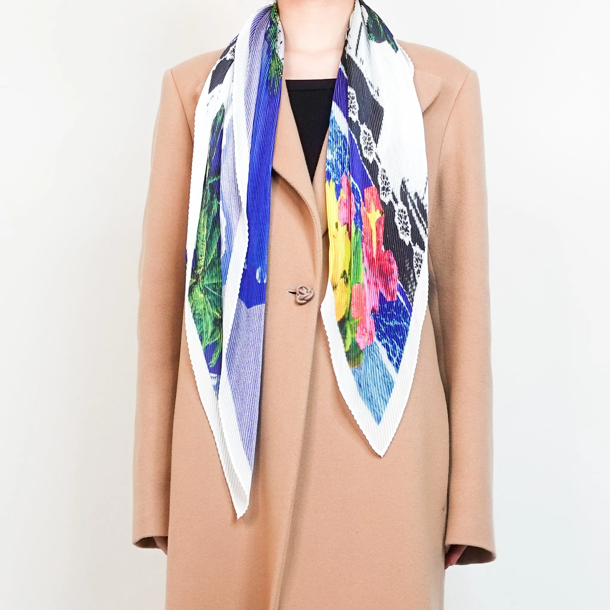 Tropical pleated scarf RRP £100