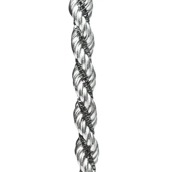 Two-Tone Sterling & Black Rope Chain Necklace