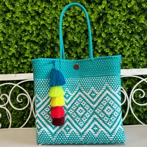 Upcycled Handwoven MD Convertible Tote - Cotton Candy