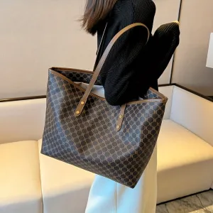 Versatile Geometric Tote Stylish Spacious Handbag for Work School Shopping