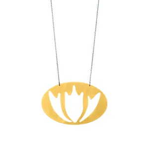 Waterlily - statement necklace - silver 925 - gold plated mat