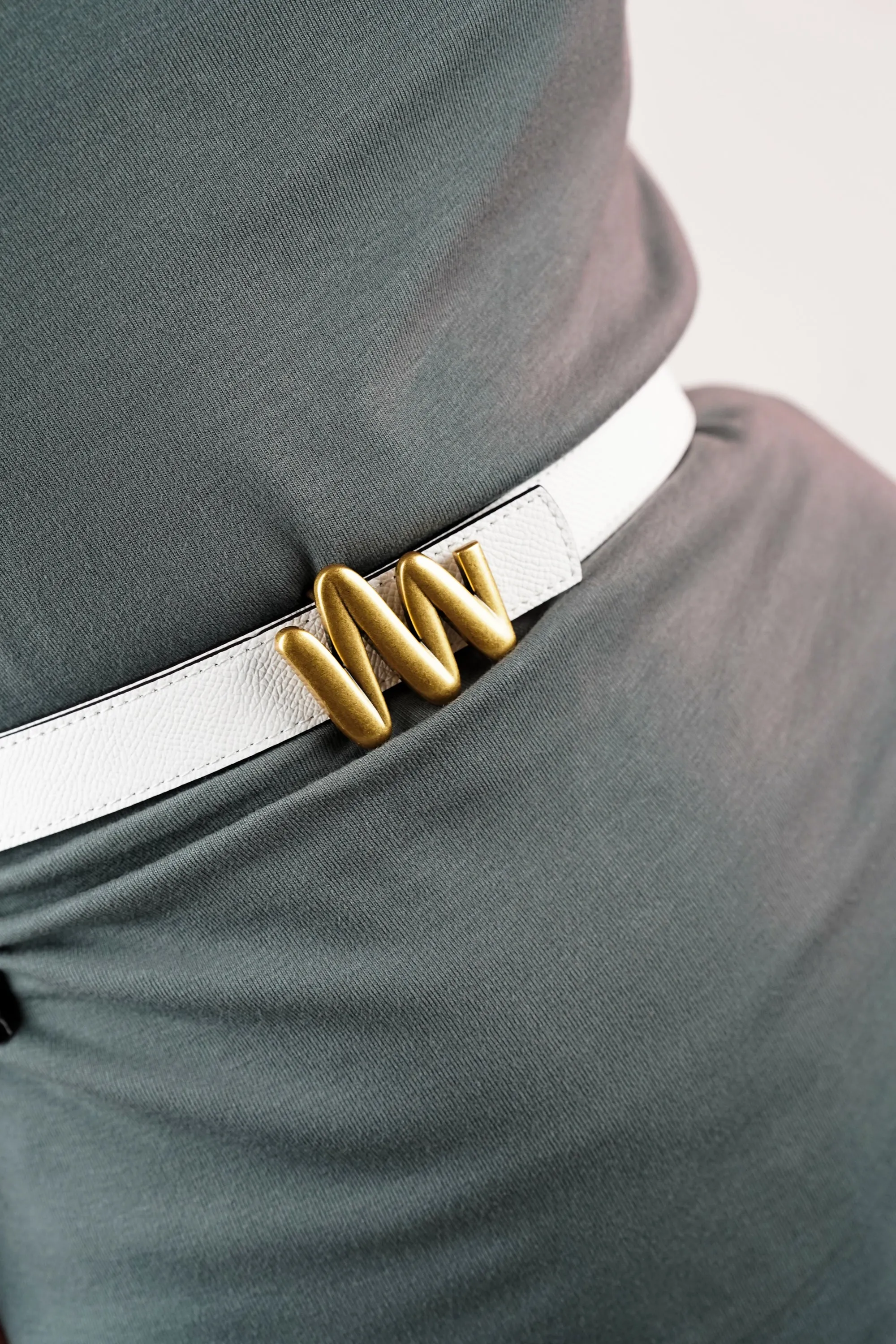 White Blue Beat Reversible Belt