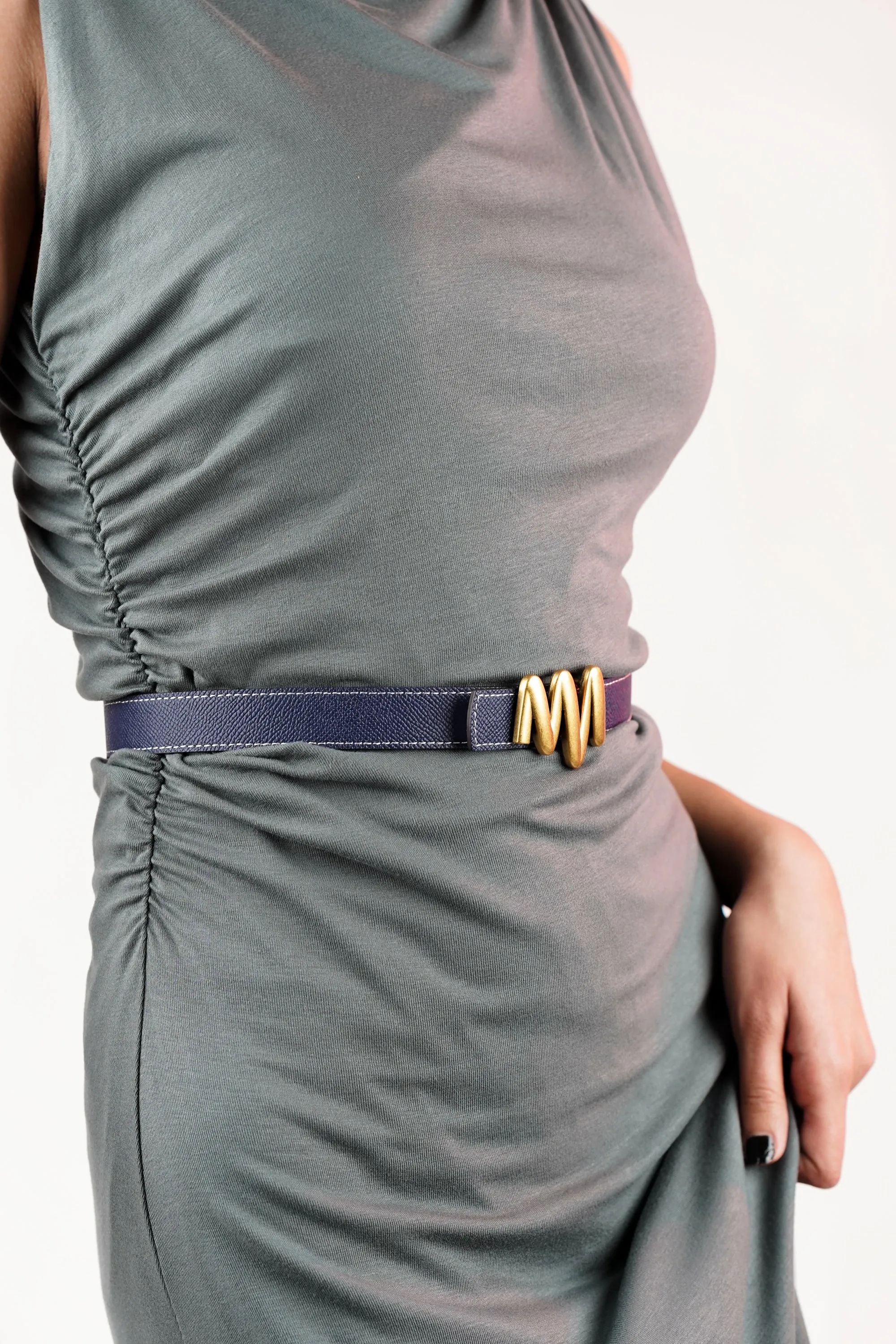 White Blue Beat Reversible Belt