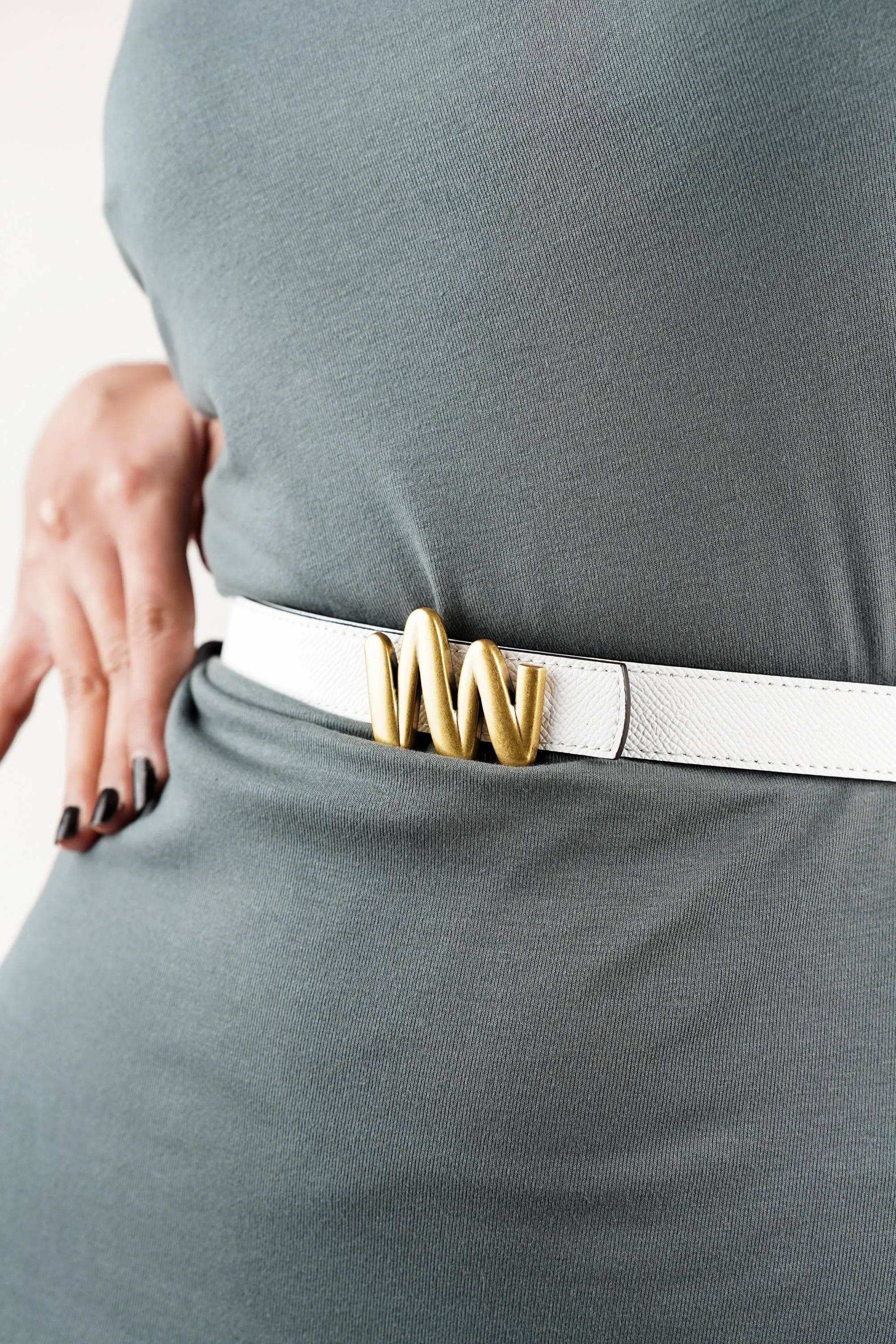 White Blue Beat Reversible Belt