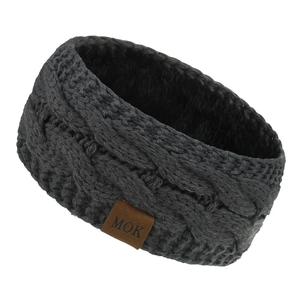 Women Headdress Protected Keep Warm Knitting Handmade Wide Side Fashion Sport Hairband