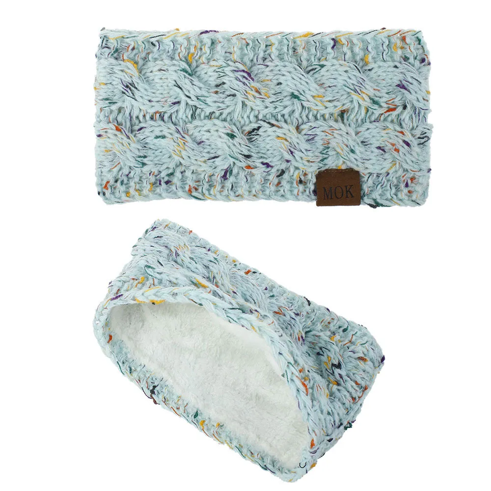 Women Headdress Protected Keep Warm Knitting Handmade Wide Side Fashion Sport Hairband