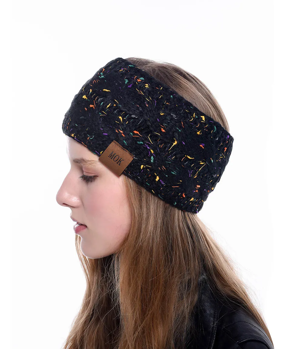 Women Headdress Protected Keep Warm Knitting Handmade Wide Side Fashion Sport Hairband