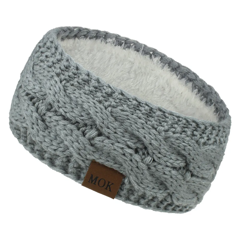 Women Headdress Protected Keep Warm Knitting Handmade Wide Side Fashion Sport Hairband