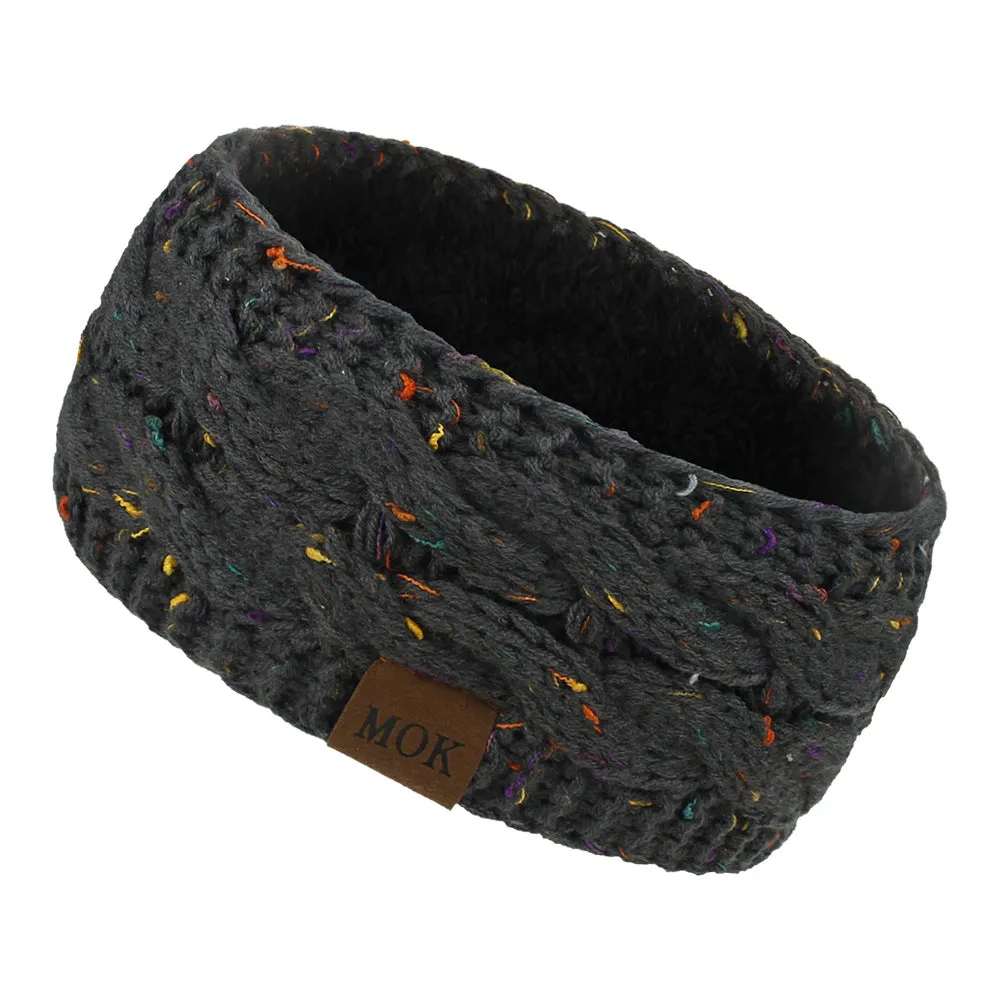 Women Headdress Protected Keep Warm Knitting Handmade Wide Side Fashion Sport Hairband