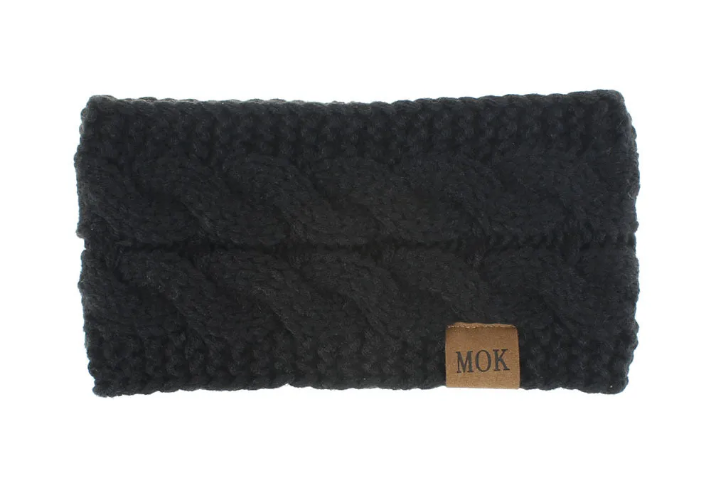 Women Headdress Protected Keep Warm Knitting Handmade Wide Side Fashion Sport Hairband