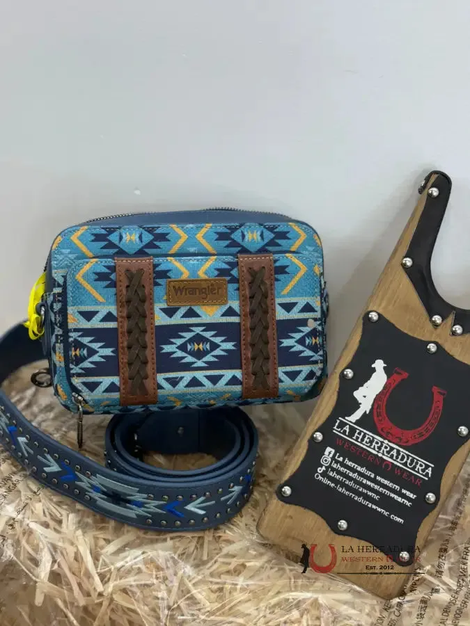 WRANGLER BLUE AZTEC CROSSBODY