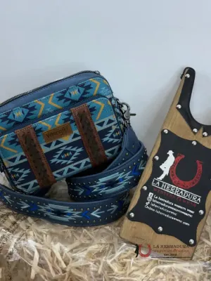 WRANGLER BLUE AZTEC CROSSBODY