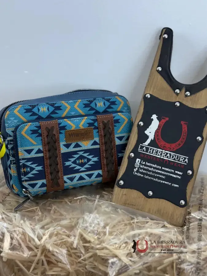 WRANGLER BLUE AZTEC CROSSBODY