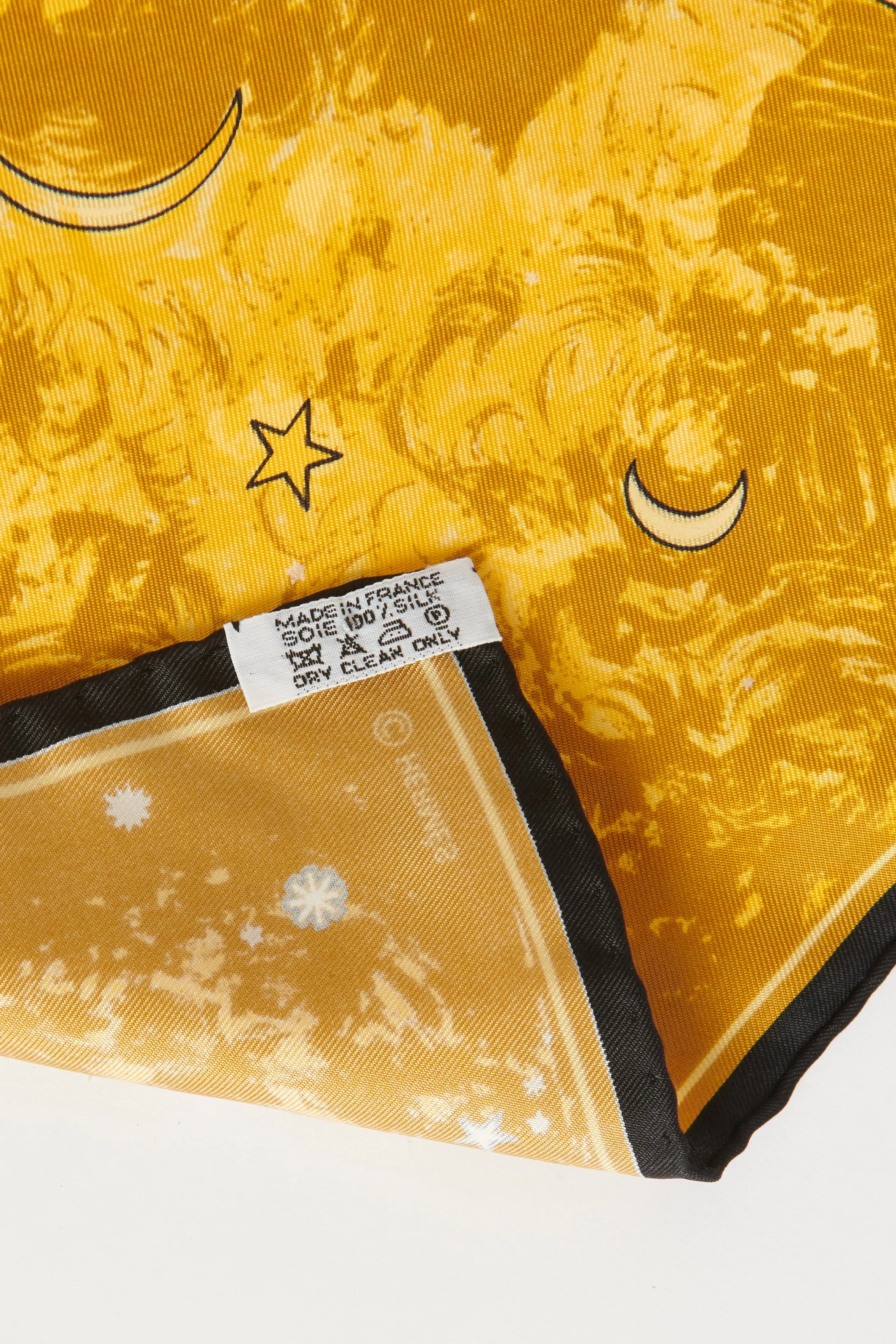 Yellow Silk Preowned 'Year Of The Stars' by Maglione Pocket Scarf