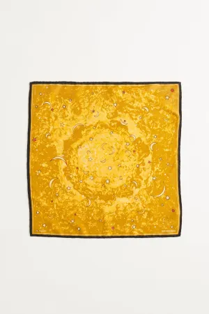 Yellow Silk Preowned 'Year Of The Stars' by Maglione Pocket Scarf